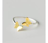 PRAK Damen Ring 925 Sterling Silber Verstellbar,Schmetterling Tier Form Frische Kleine Ring Für Frauen Und Veranstaltungsräume Wesentliche Student Style Kleidung Passende Geburtstagsgeschenk