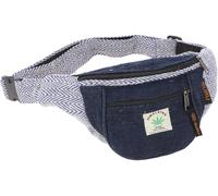 Praktische Ethno Gürteltasche, Bauchtasche, Unisex Sidebag, blau | Aus 20% Hanf und 80% Baumwolle, geräumiges Fach, verstellbarer Gurt von 85 bis 110 cm