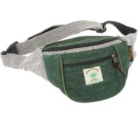 Praktische Ethno Gürteltasche, Bauchtasche, Unisex Sidebag, grün | Aus 20% Hanf und 80% Baumwolle, geräumiges Fach, verstellbarer Gurt von 85 bis 110 cm