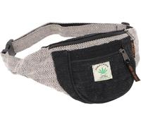 Praktische Ethno Gürteltasche, Bauchtasche, Unisex Sidebag, schwarz | Aus 20% Hanf und 80% Baumwolle, geräumiges Fach, verstellbarer Gurt von 85 bis 110 cm