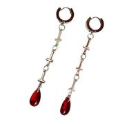 Praktische Punk Rock Lange Kette Ohrringe mit Charm Edelstahl Textur Geeignet für Gesicht Konturierung Gothic Punk Ohrringe