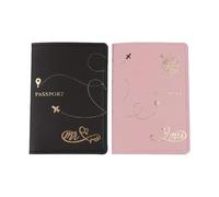 Praktische Reisepasshülle aus PU-Leder, elegante Reisepasshülle, Reisezubehör, organisierter Reisepass mit Kartenfächern, 2 Stück, D, Pointer, Mass Beauty