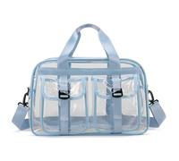 Praktische transparente PVC-Aktivitäts-Organizer, Handtasche für sportliche Kleidung, auslaufsicher, reißfest, Reiseaufbewahrungslösung, wasserabweisende PVC-Sporttasche, himmelblau, Mass Beauty