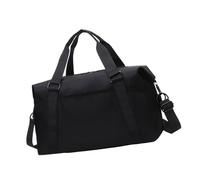 Praktischer Oxford-Turnbeutel mit verstellbarem Schultergurt und separater Nasstasche, Handtasche für Fitness, Reisen, unverzichtbar, wasserabweisend, Reise-Organizer, Schwarz , Mass Beauty