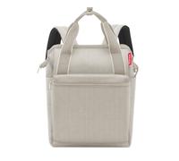 praktischer Reisenthel Rucksack in beige mit 4 Fach verwebten Stoff mit Fischgrätenmuster - extrem stabil und handlich - herringbone sand beige