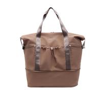 Praktischer Turnbeutel mit separaten Taschen für nasse und trockene Taschen, erweiterbare Reisetasche, Schultertasche, Handtasche für Fitness, Pendeln, leichte Business-Reisetasche, khaki, Mass Beauty