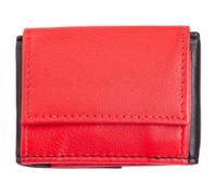 Prato - Prato LM Shahid Scheinbörse mit RFID echt Rindleder schwarz / rot Rot