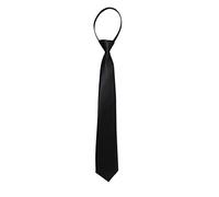 Pre-Tie-Krawatte mit Reißverschluss für Herren und Damen, schlanke, schmale Krawatte, Business-Krawatte, matte Beerdigung, Clip, schwarzer H5q4 Butler, Krawatte, Schwarz