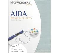 Precut Zweigart Fein-Aida 18 Count Smoky Blue 3793/5018 Handarbeits-Leinwand, Kreuzstichstoff, Stickleinwand, 100 % Baumwolle