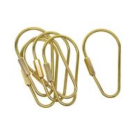predolo 6 Stück Schraubverschluss Schlüsselanhänger Schlüsselringe Karabiner Verschluss Bastelzubehör Messing für Outdoor Camping Reisen Basteln, 75x40mm