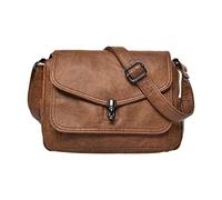 predolo Damen Schultertasche PU Crossbody Schultertasche Satchel Handtasche mit Kettenriemen Und Klassischem Flap Top für Geschäft Freizeit, Braun