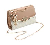 predolo Frauen Schultertasche Umhängetasche Beuteltasche Handtasche PU Leicht Gewicht Modisch mit Kettenriemen für Reisen Strand Party Shopping Alltag, khaki