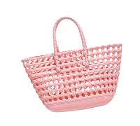 predolo Gewebte Tragetasche für Damen, Strandhandtasche zum Einkaufen, Pendeln, Urlaub, Rosa