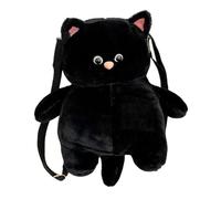 predolo Katzen-Plüschtier-Rucksack, Tagesrucksack für, Mädchen, Frauen, zum Einkaufen, Schwarz