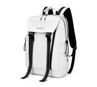 predolo Rucksack Damen mit 2 Fächern, Rucksack Damen 16 Zoll Laptopfach für Uni und Alltag, 30×15×45,5 cm, wasserabweisend, Weiß, geeignet für 16-Zoll-Lap, Weiß