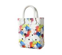 predolo Strandtasche Damen Handtasche Einkaufstasche Eva Material Atmungsaktiv mit Loch-Optik Und Cartoon-Motiv für Ausflüge Freizeit Camping Geschenk, bunt