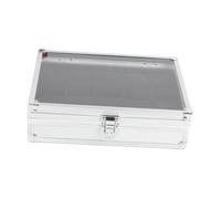 predolo Uhrenbox 12 Fächer Uhren Aufbewahrungsbox Organizer Schmuckkasten Aluminiumlegierung Abschließbar Deckel für Schmuckaufbewahrung Wohndekoration