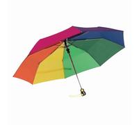Preiswert&Gut Regenschirm ultraleicht Taschenschirm mit Automatik, 28 cm Länge, 96 cm Spannweite, bunter Taschen Schirm Regenbogen mit Futteral & Metallgestänge für Damen & Herren
