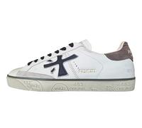 PREMIATA Herren Sneaker Wildleder Steven_7660 Weiß-Taupe, WEISS SCHWARZ, 43 EU