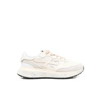 Premiata Low-Top Sneaker - Beige Low-Top Sneakers With Textured Leather Panel - Gr. 39 (EU) - in Beige - für Damen