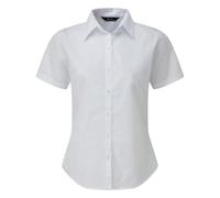 Premier Workwear Damen Popeline Kurzarm-Bluse Einfarbig Arbeitshemd Weiß Gr. 36