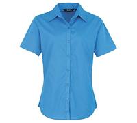 Premier Damen Kurzarm Popeline Bluse/Arbeitshemd (26UK/52DE) (Saphir)