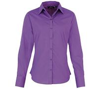 Premier Fitness Damen Poplin Long Sleeve Blouse Bluse, Violet (Rich Violet 000), 40