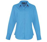 Premier Frauen/DamenPopeline Bluse / Schlichtes Arbeitshemd langrmelig (38)(Size:10) (Trkis) DE 38,Trkis