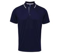 Premier Mens Coolchecker Kontrast Pique Polo Shirt (Marine/Weiß) 4XL