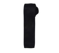 Premier Mens Slim Textured Knit Effect Krawatte (2er-Pack) (Schwarz) Einheitsgröße