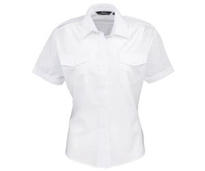 Premier - Pilotenhemd für Damen kurzärmlig (Weiß) EU 36 / UK 8