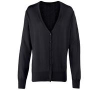 Premier Womens/Ladies Button Through Long Sleeve V-neck Knitted Cardigan (Schwarz) EU 46 / UK 18
