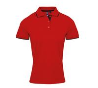 Premier Womens/Ladies Contrast Coolchecker Polo Shirt (Rot/Schwarz) XL