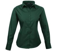 Premier Workwear Cotton Classics Popeline Bluse langarm 39.0300 Gr. 2XL bottle