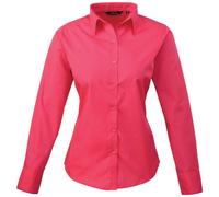 Premier Workwear Cotton Classics Popeline Bluse langarm 39.0300 Gr. 3XL hot pink