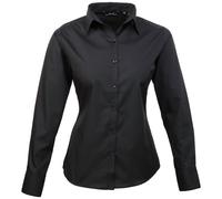 Premier Workwear Cotton Classics Popeline Bluse langarm 39.0300 Gr. 4XL black
