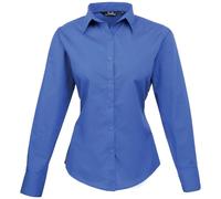Premier Workwear Cotton Classics Popeline Bluse langarm 39.0300 Gr. 4XL royal