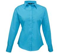 Premier Workwear Cotton Classics Popeline Bluse langarm 39.0300 Gr. 4XL turquoise