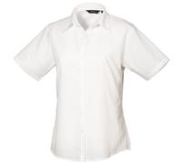 Premier Workwear Damen Ladies Short Sleeve Poplin Blouse Bluse