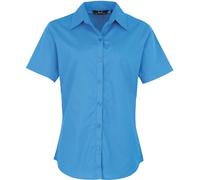 Premier Workwear Damen Popeline Bluse kurzarm PR302 pink 40 (M/12)