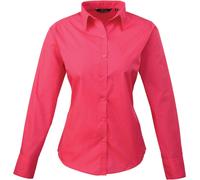 Premier Workwear Damen Popeline Bluse langarm PR300 hot pink 52 (5XL/24)