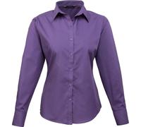 Premier Workwear Damen Popeline Bluse langarm PR300 purple 38 (S/10)