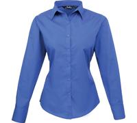 Premier Workwear Damen Popeline Bluse langarm PR300 royal 52 (5XL/24)