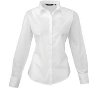Premier Workwear Damen Popeline Bluse langarm PR300 white 46 (XXL/18)