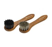 Premium Cremebürste aus feinem Rosshaar zum Auftragen von Schuhcreme und Schuhwachs - Die Auftragsbürste für die professionelle Schuhpflege - Set mit 2 Stück - Made in Germany