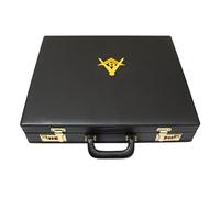 Premium Freimaurer Schürze Hard Aktentasche Square Compass G Emblem (MM/WM) - Freimaurer Taschen & Koffer, Kunstleder