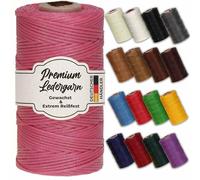 Premium gewachster Lederfaden - Extra reißfestes Sattlergarn für Lederarbeiten, Nähen & DIY - Gleichmäßige Wachsbeschichtung - pink
