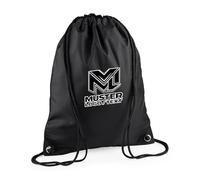Premium Gymsac personalisiert mit Namen oder Logo, Black | Turnbeutel & Sporttasche | 100% Polyester | Wasserdicht | Verstärkte Ecken mit Metall-Ösen | Robuster Gym Sack | Viele Farben