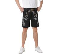 Premium Lederhose für Herren Elegante Trachtenhose Kurze Trachten Lederhose mit Träger für Männer Oktoberfest Hose Designer Lederhosen Trachten Badeshorts Badehose im Lederhosen Style