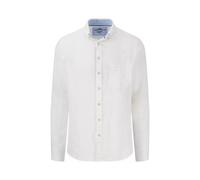Fynch-Hatton Regular Fit Leinenhemd mit Button-Down-Kragen in Weiss, Größe XL